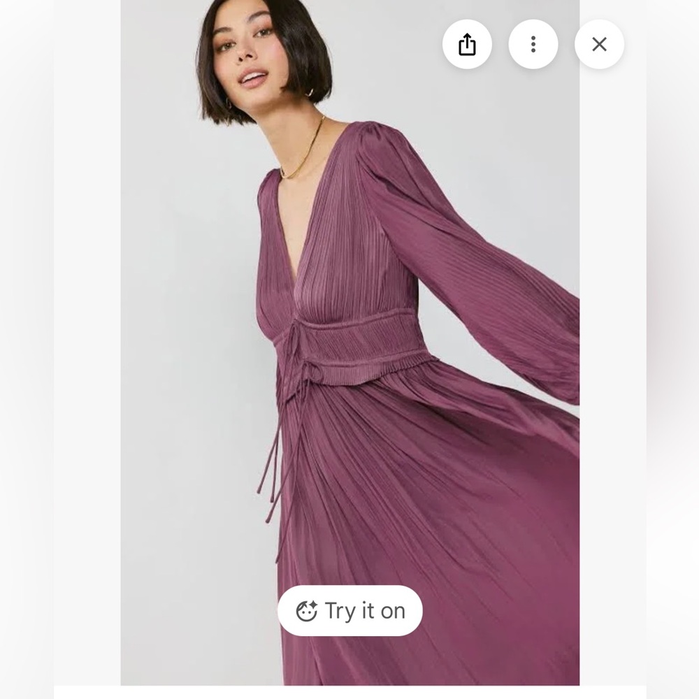 Anthropologie Current Air pleated Maxi Dress‎ - Plum size M